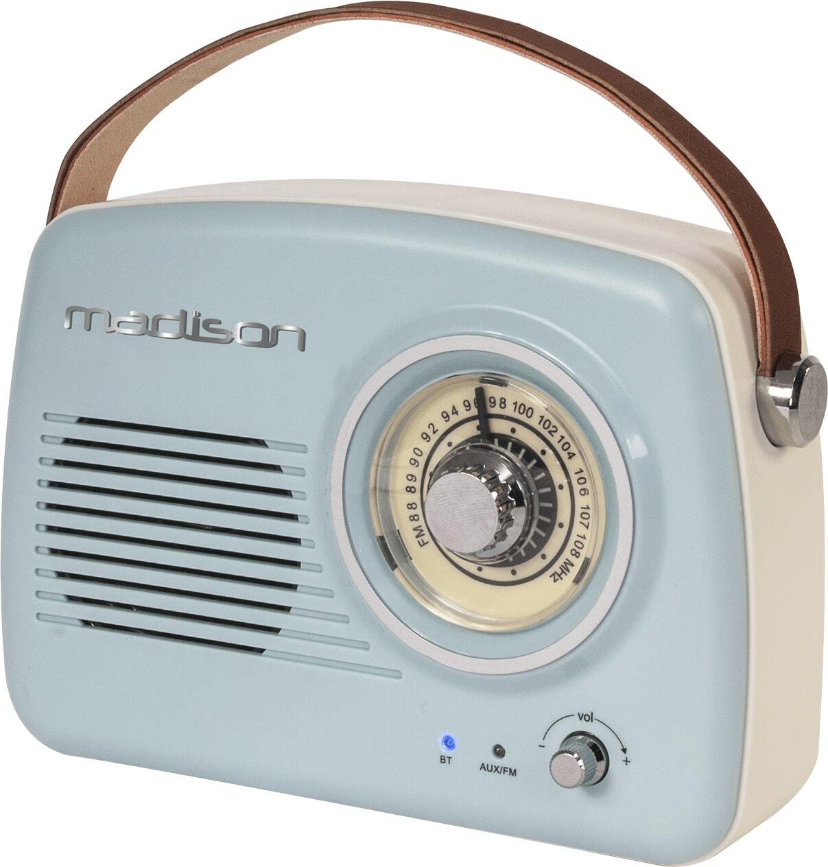 Madison retro radio m. Bluetooth, ljusblå - Elgiganten
