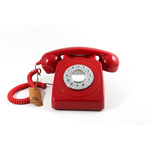 GPO 746 Retro Knapptelefon, röd
