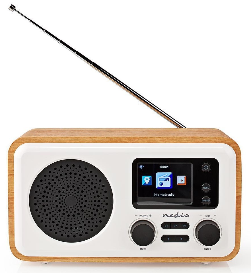 Internetradio med FM / DAB + / Bluetooth, vit/trä - Elgiganten