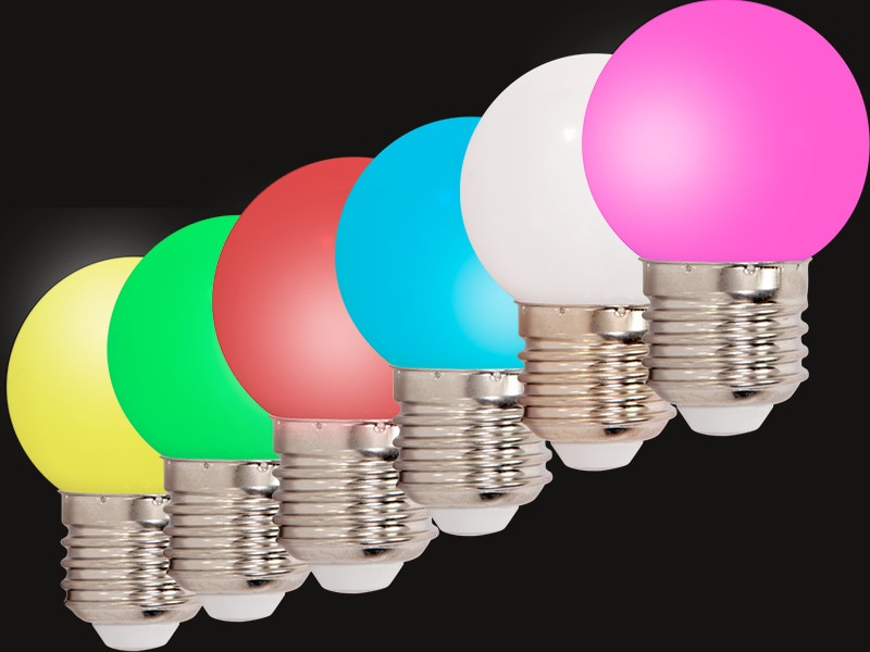6 stk. färgade LED Lampor - Elgiganten