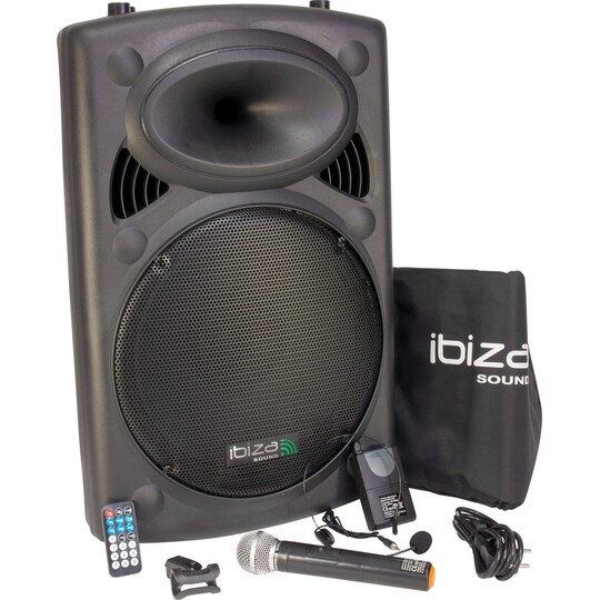 Ibiza bärbar högtalare med 15"" bas (svart, 800 watt) - Elgiganten