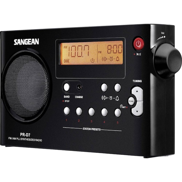 Sangean PR-D7 Väskradio FM, AM Svart
