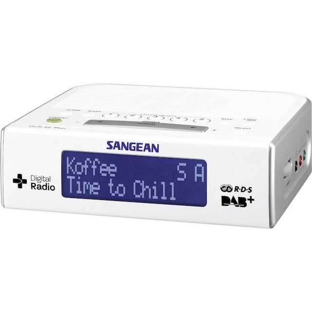 Sangean DCR-89+ Klockradio DAB+, FM AUX Vit