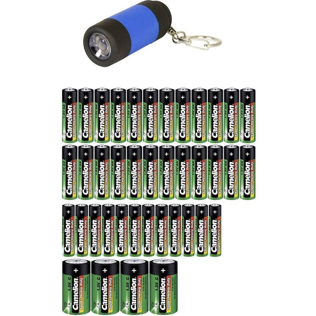 Camelion Batteri-set AAA (R03), AA (R6), C (R14) 20 st