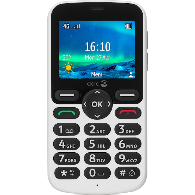 Doro 5861 mobiltelefon (vit/svart)