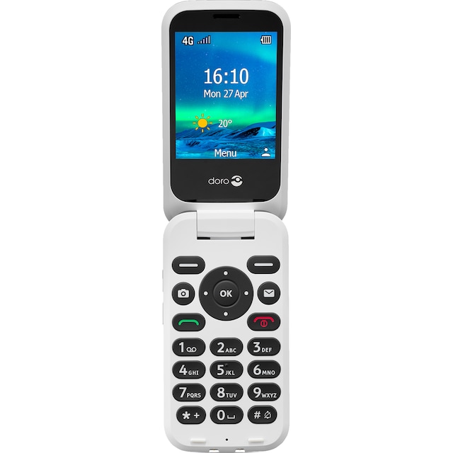 Doro 6821 mobiltelefon (röd/vit)
