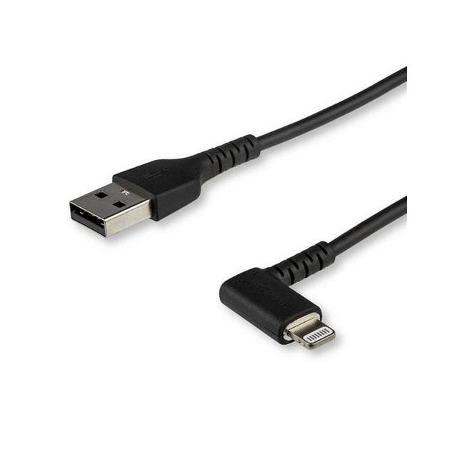 StarTech.com 1m tålig USB-A till Blixtkabel - svart 90° högervinkad, r