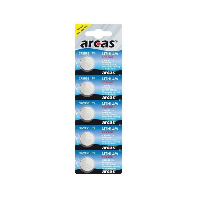 Arcas CR2032, Lithium, 5 pc(s)