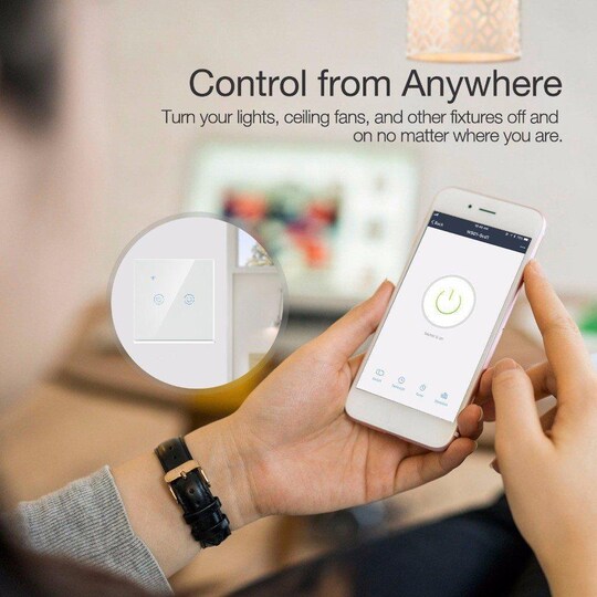 Smart Wifi strömbrytare med touch 2-polig - Elgiganten