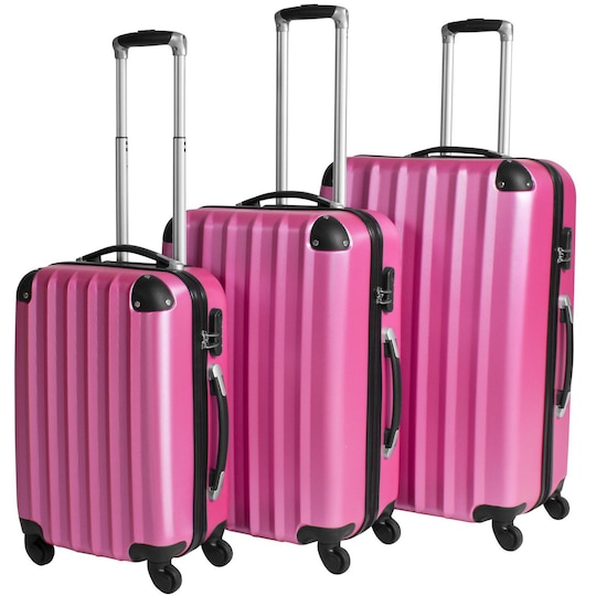 tectake Hårda resväskor, set - pink - Elgiganten