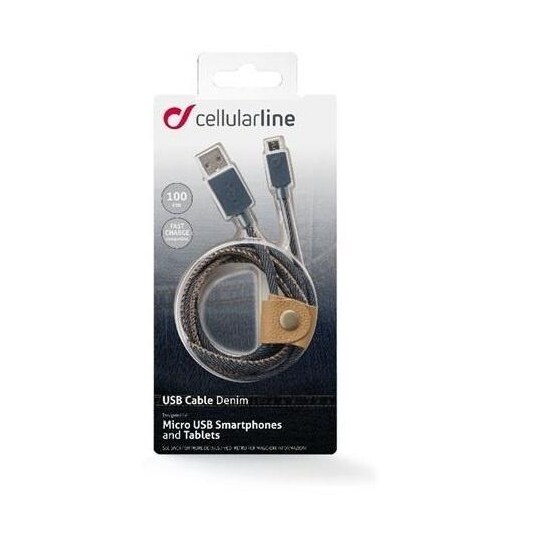Cellularline microUSB-kabel Jeans, 1m - Elgiganten