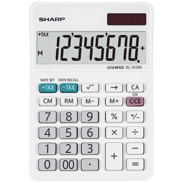 Sharp EL-310W Miniräknare Vit Display (ställen): 8