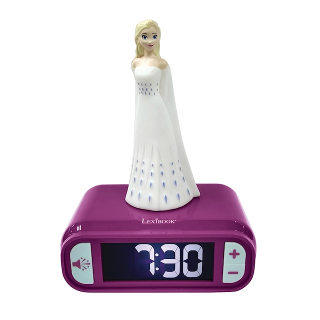 Väckarklocka med nattljus 3D-design Frozen Elsa och ljudeffekter