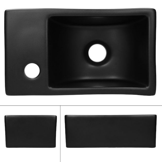 ML-Design tvättställ i keramik svart matt, 35,5x20,5x12,5 cm, rektangulärt