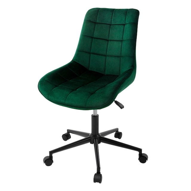 Kontorsstol grön med sammetsklädsel och metallram ML design