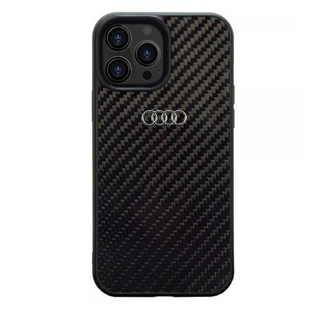 Audi iPhone 14 Pro Max Skal Carbon Fiber Svart