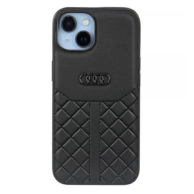 Audi iPhone 14 Skal Genuine Leather Case Svart
