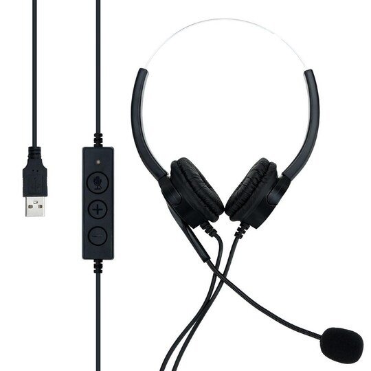 USB-headset Hörlurar för bärbar dator PC med mikrofon - Elgiganten
