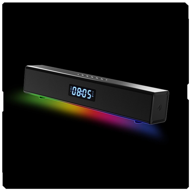 Stealth Light Up Soundbar with Digital Clock and Gaming Session Timer