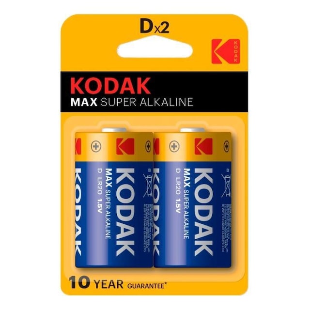 Kodak MAX alkaline D battery (2 pack)