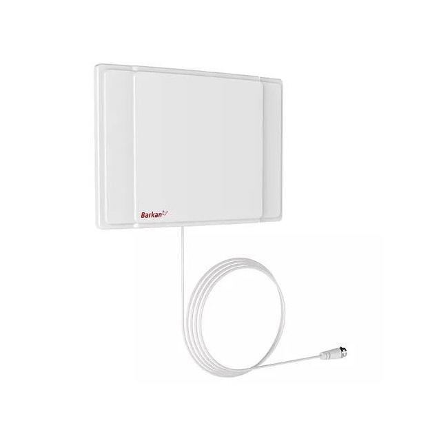 Barkan Indoor HDTV Tabletop Flat Antenna 40Miles/65km AF40P Wall mount, White