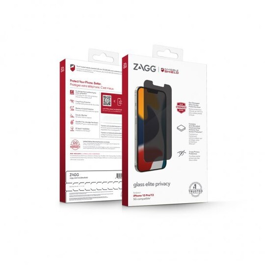 ZAGG InvisibleShield iPhone 13/iPhone 13 Pro/iPhone 14 Skärmskydd Glass  Elite Privacy - Elgiganten