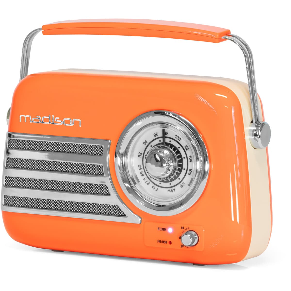 Madison Retro Radio med Bluetooth och FM (orange)