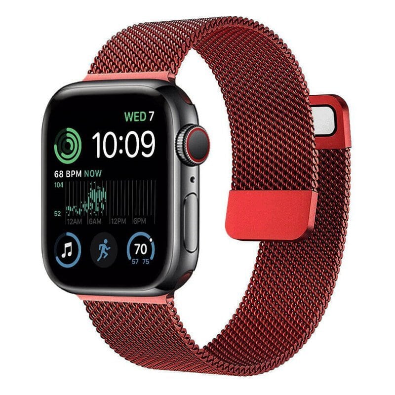 Milanese Armband Apple Watch SE 2022 (44mm) - Röd - Elgiganten