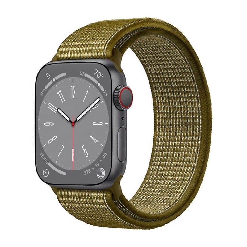 Nylon Armband Apple Watch 8 (41mm) - Olive flak