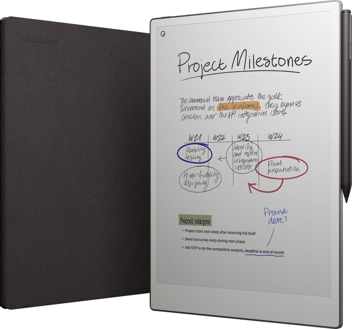 reMarkable Paper Pro E-ink tablet + Marker Plus + Folio-paket