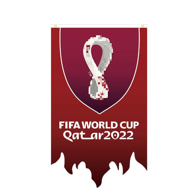 INF 2022 Qatar fotbolls-VM-flagga Flerfärgad