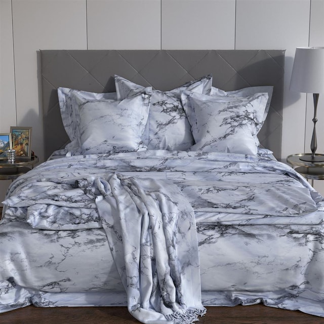 Påslakan 135x200 cm Örngott 80x80 cm Sängkläder marmor