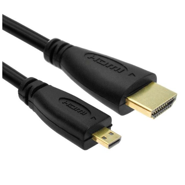 NÖRDIC HDMI till Micro HDMI kabel 50cm High Speed HDMI with Ethernet Type A till Type D hane till hane svart