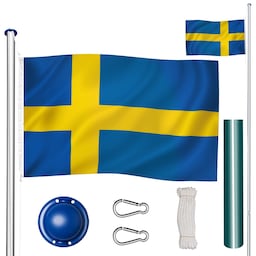 tectake Flaggstång i aluminium - Sverige