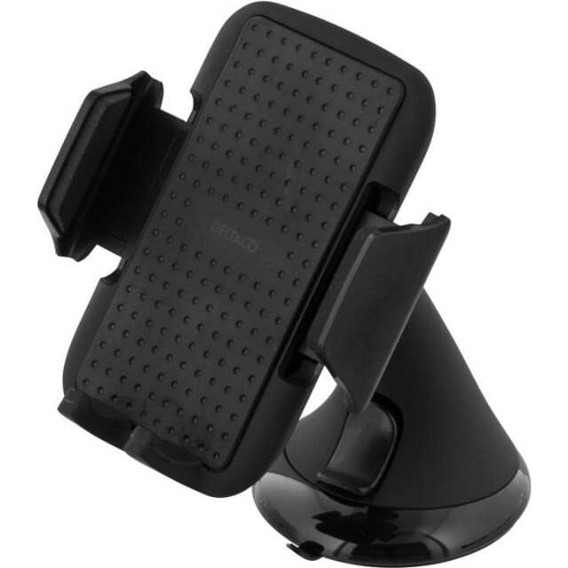 DELTACO Hållare för smartphone, justerbart fäste med sugpropp, svart (ARM-230)