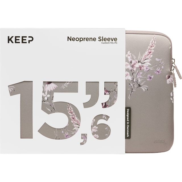 KEEP 15,6" neopren laptopfodral (Portabella Flower)