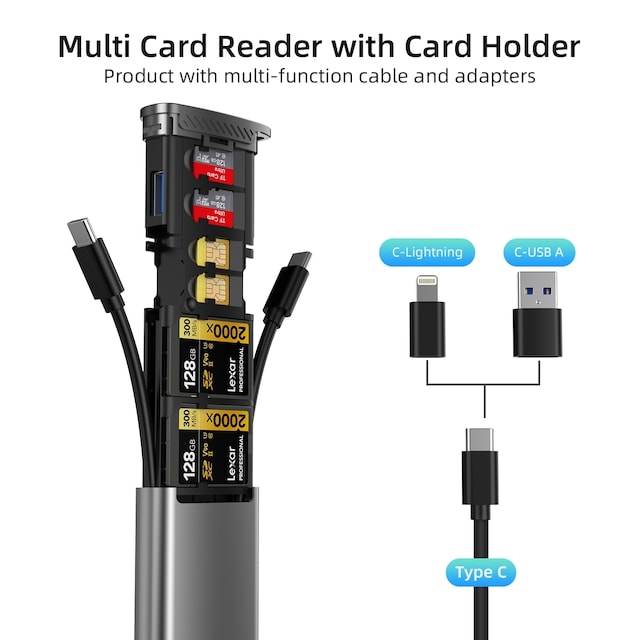 NÖRDIC Card reader and Memory card holder UHS-I