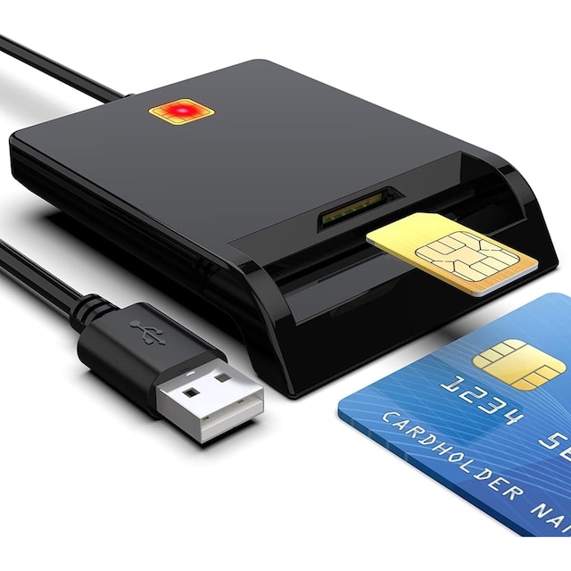 NÖRDIC USB-A Smart- och SIM-kortläsare ISO7816 ID kort EMV Kredit kort