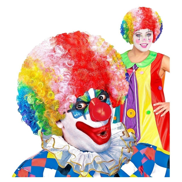 Clownperuk flerfärgad