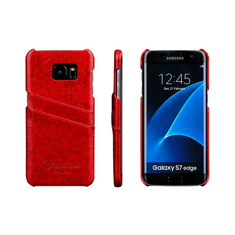 Retro skal 2-kort Samsung Galaxy S7 Edge (SM-G935F) Röd - Skal och Fodral -  Elgiganten