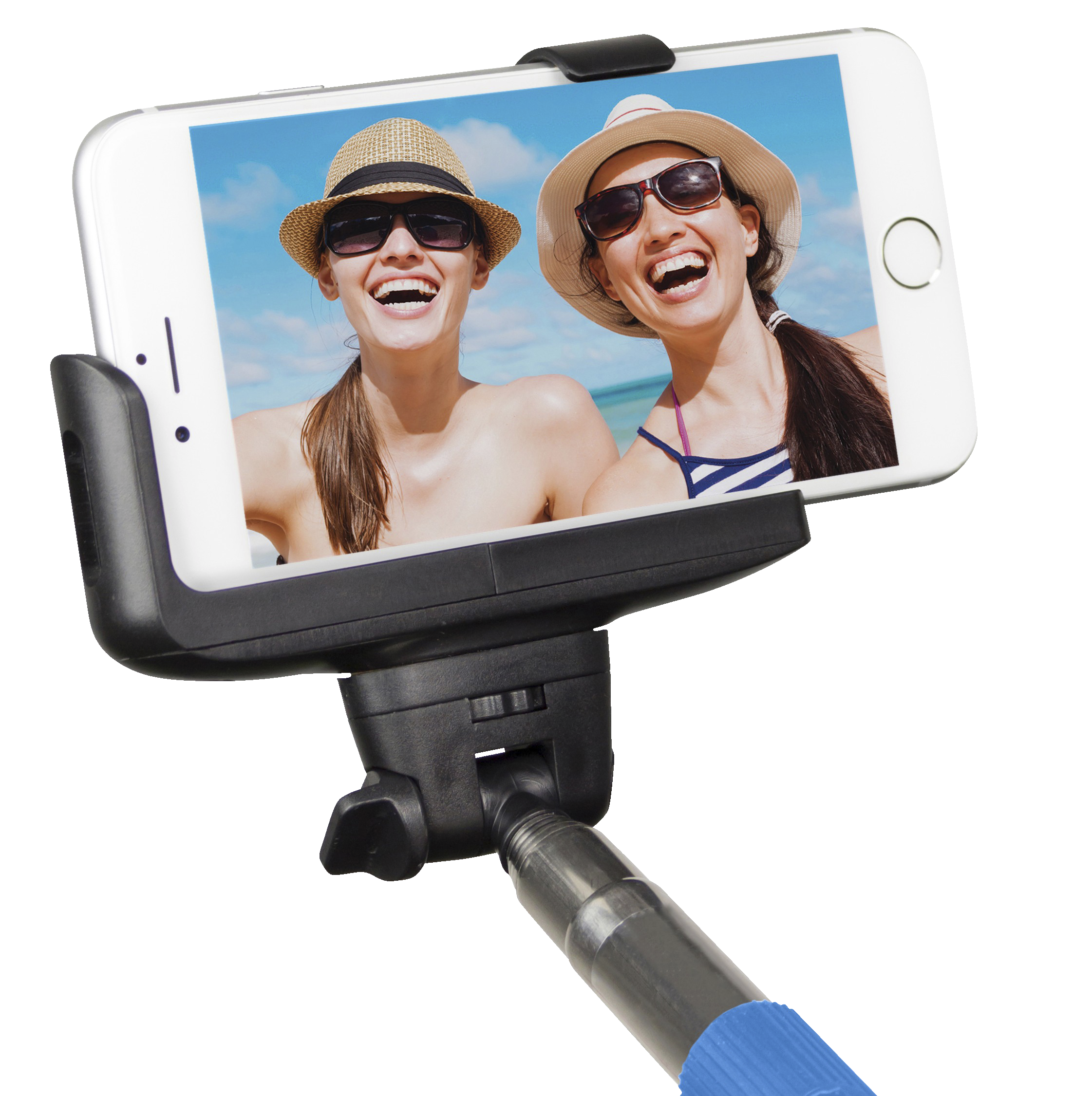 Kitsound Selfiepinne 23 - 110 cm Bluetooth (blå) - Mobilhållare - Elgiganten