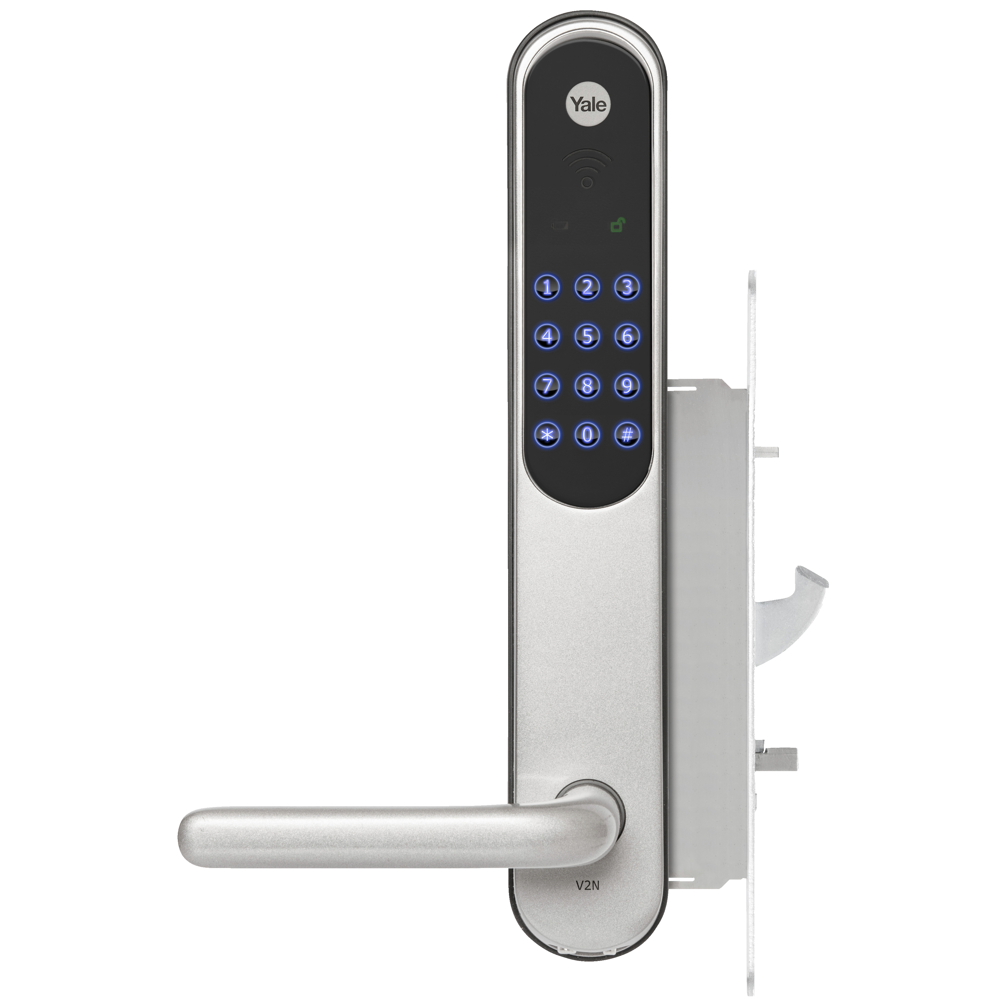 Yale Doorman V2N elektroniskt dörrlås (silver) - Elektroniskt dörrlås -  Elgiganten
