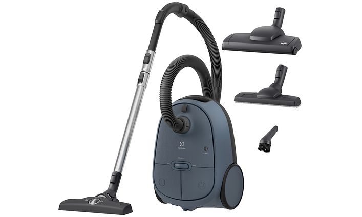 Electrolux Clean 600 Bagged vacuum cleaner in grey with nozzles included